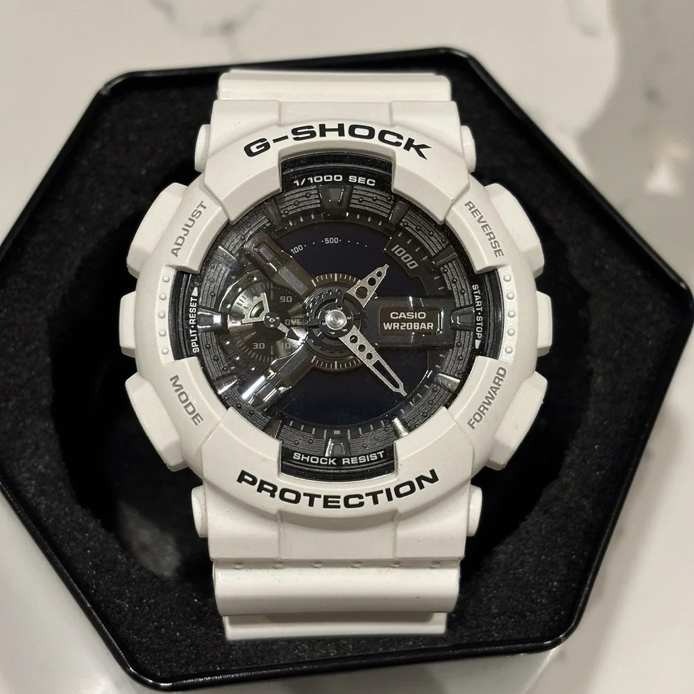 Casio G-Shock Watch GA-110GW-7A White Black Module 5146 Box & Papers - TESTED